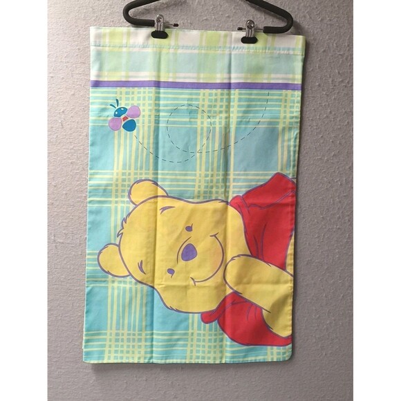 Vtg Disney Winnie The Pooh Pillow Case Set Of 2 Big Print Standard Double Sided - Picture 2 of 5